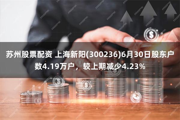 苏州股票配资 上海新阳(300236)6月30日股东户数4.19万户，较上期减少4.23%